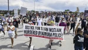 A protest for justice for Elijah McClain 