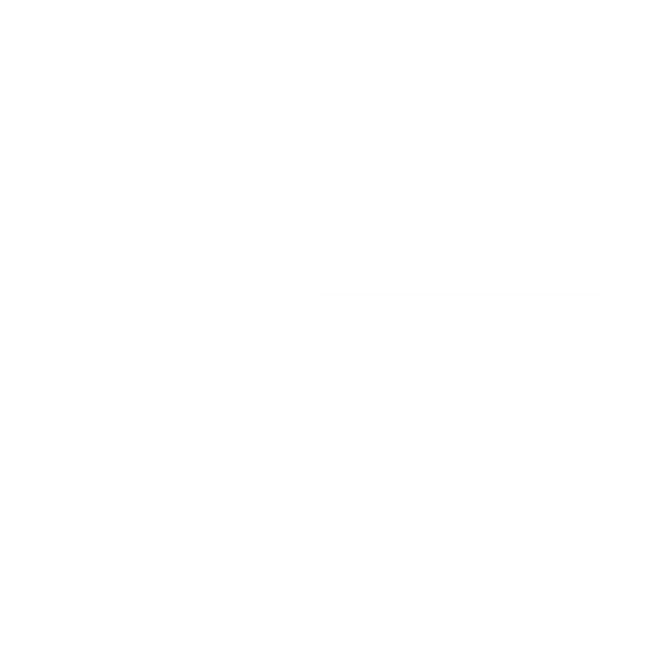 The text "Brand G Vacations" with a little airplane flying off the end