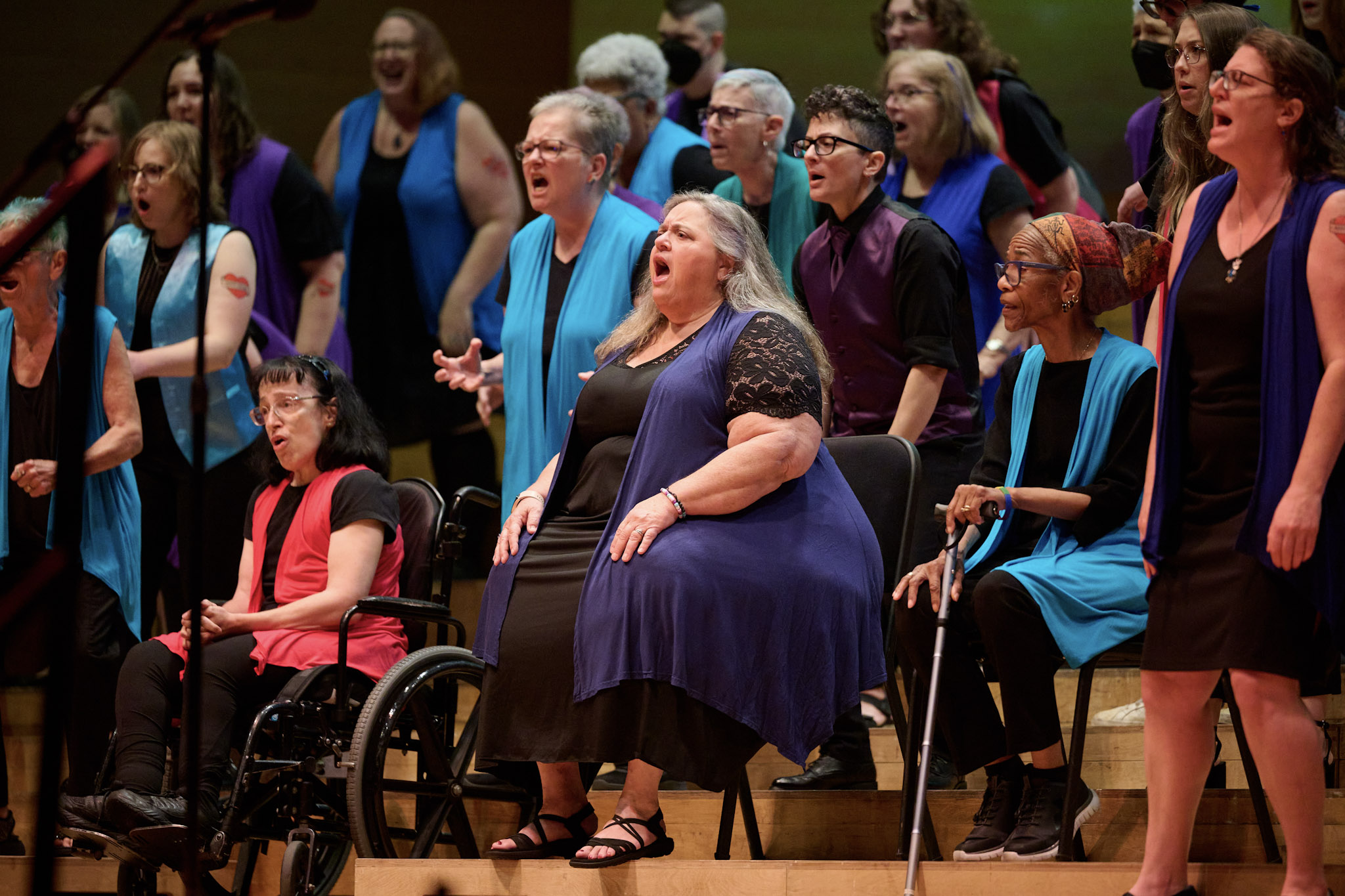 Anna Crusis Feminist Chorus performs in Orchestra Hall at Festival 2024.